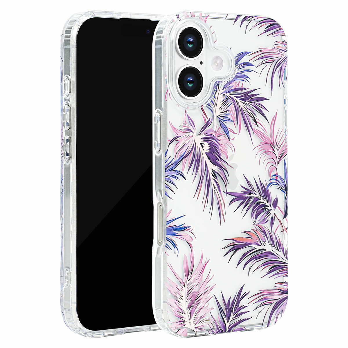 Holographic Pastel Leaf Clear iPhone Case