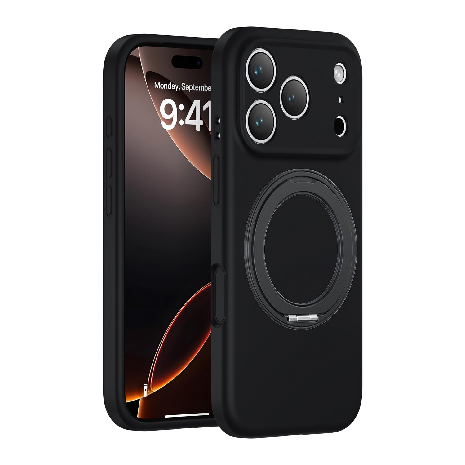 360 Ring Stand Liquid Silicone iPhone Case