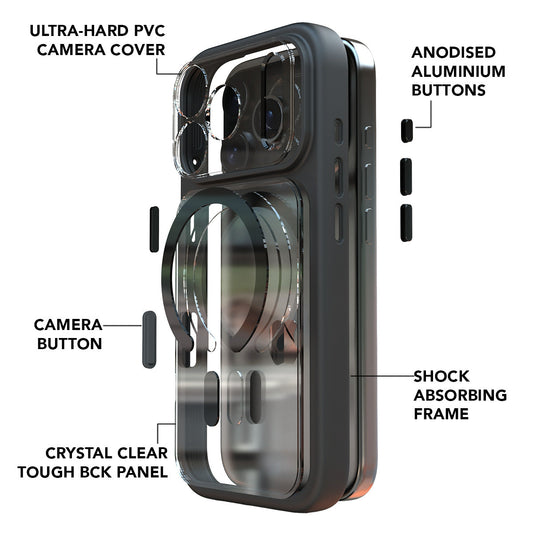 Crystal Black Armor MagSafe iPhone Case