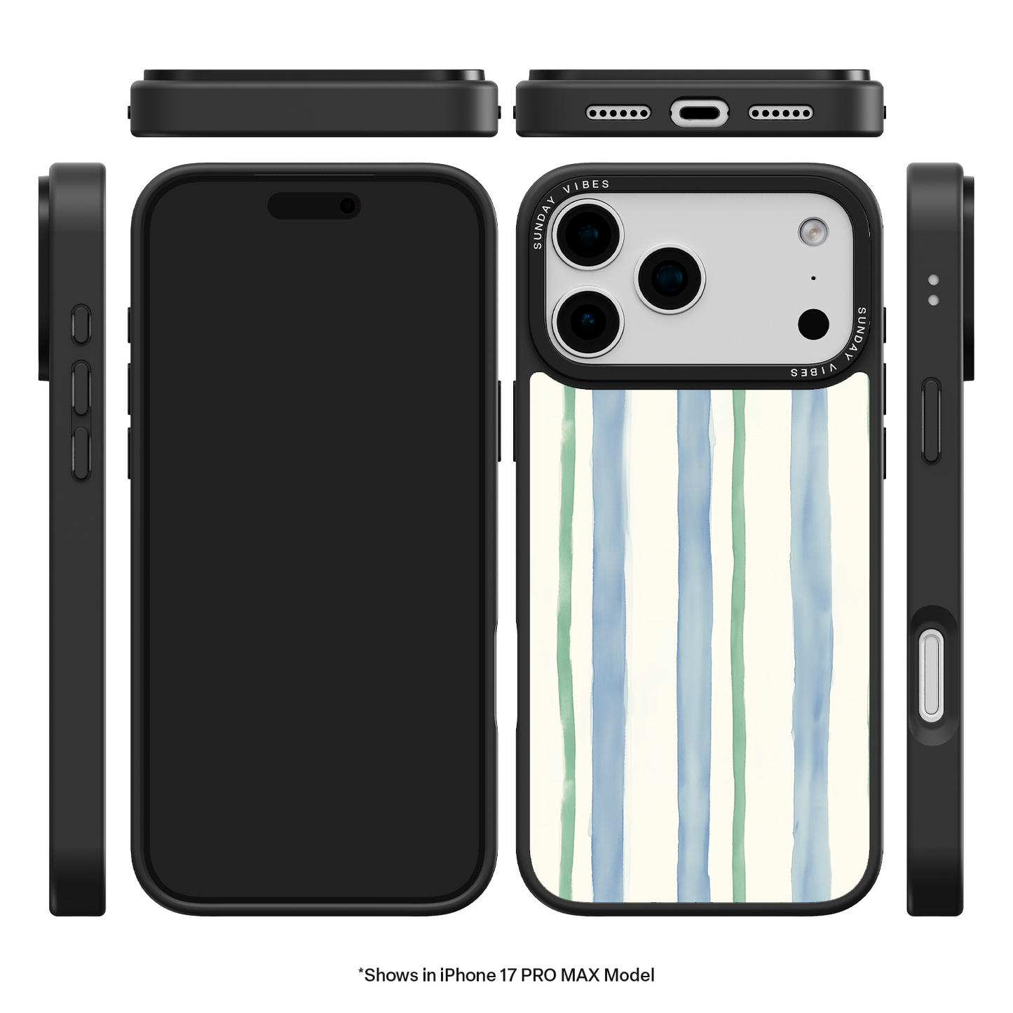 Azure Meadow Stripe iPhone Case