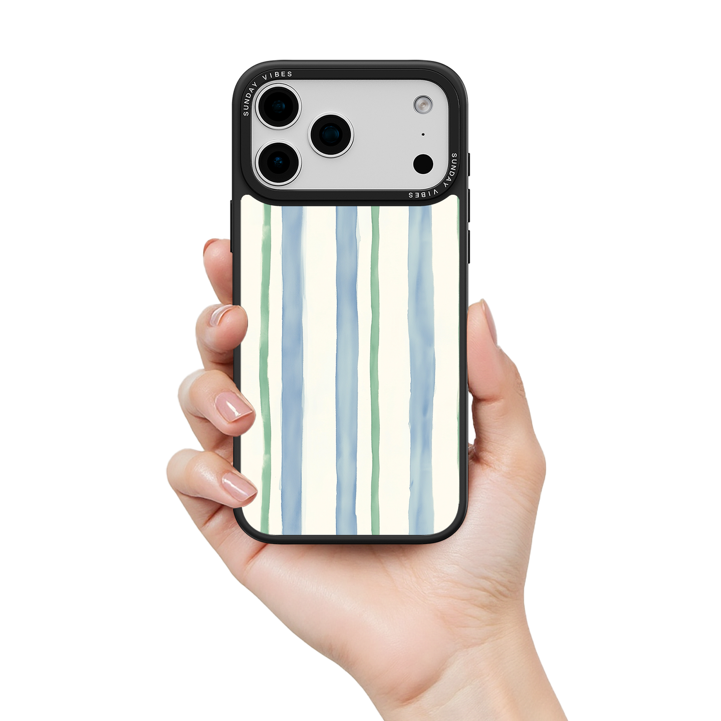 Azure Meadow Stripe iPhone Case