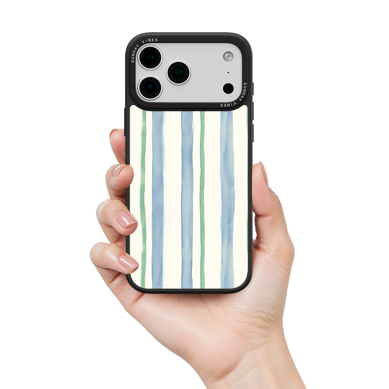 Azure Meadow Stripe iPhone Case