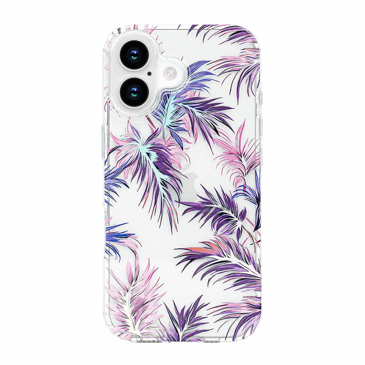 Holographic Pastel Leaf Clear iPhone Case