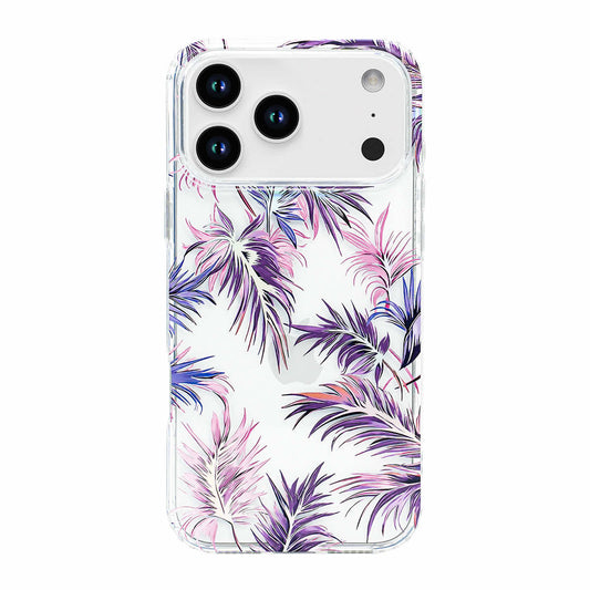 Holographic Pastel Leaf Clear iPhone Case