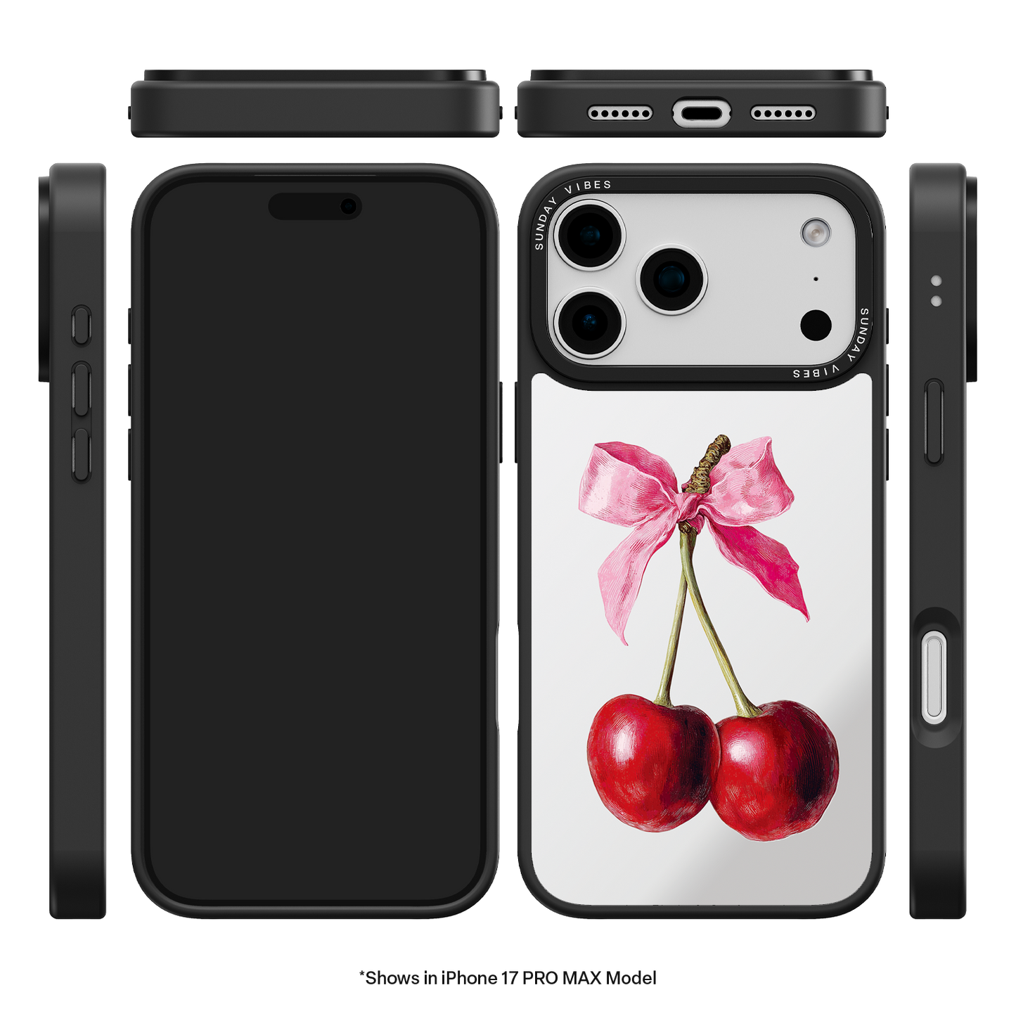 Cherry Charm Mirror iPhone Case