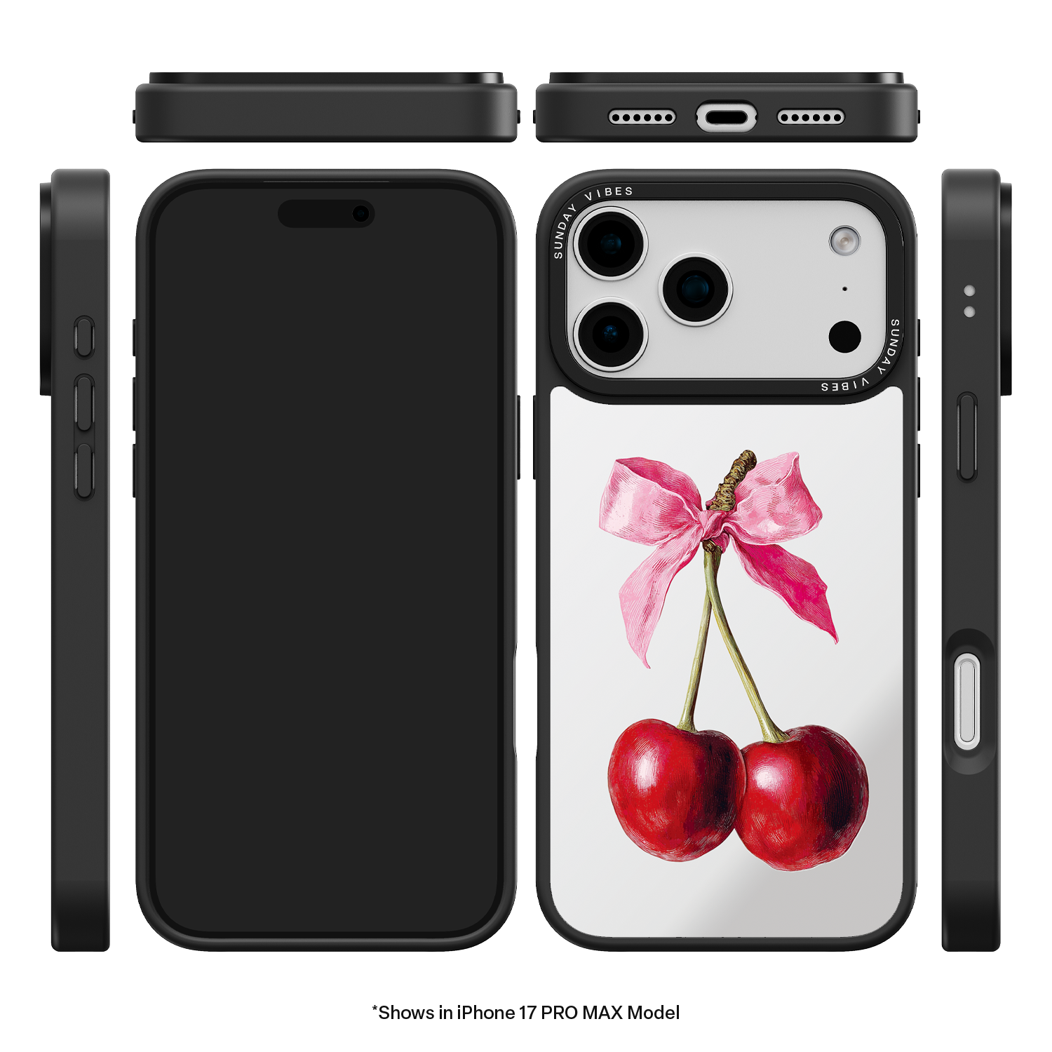 Cherry Charm Mirror iPhone Case