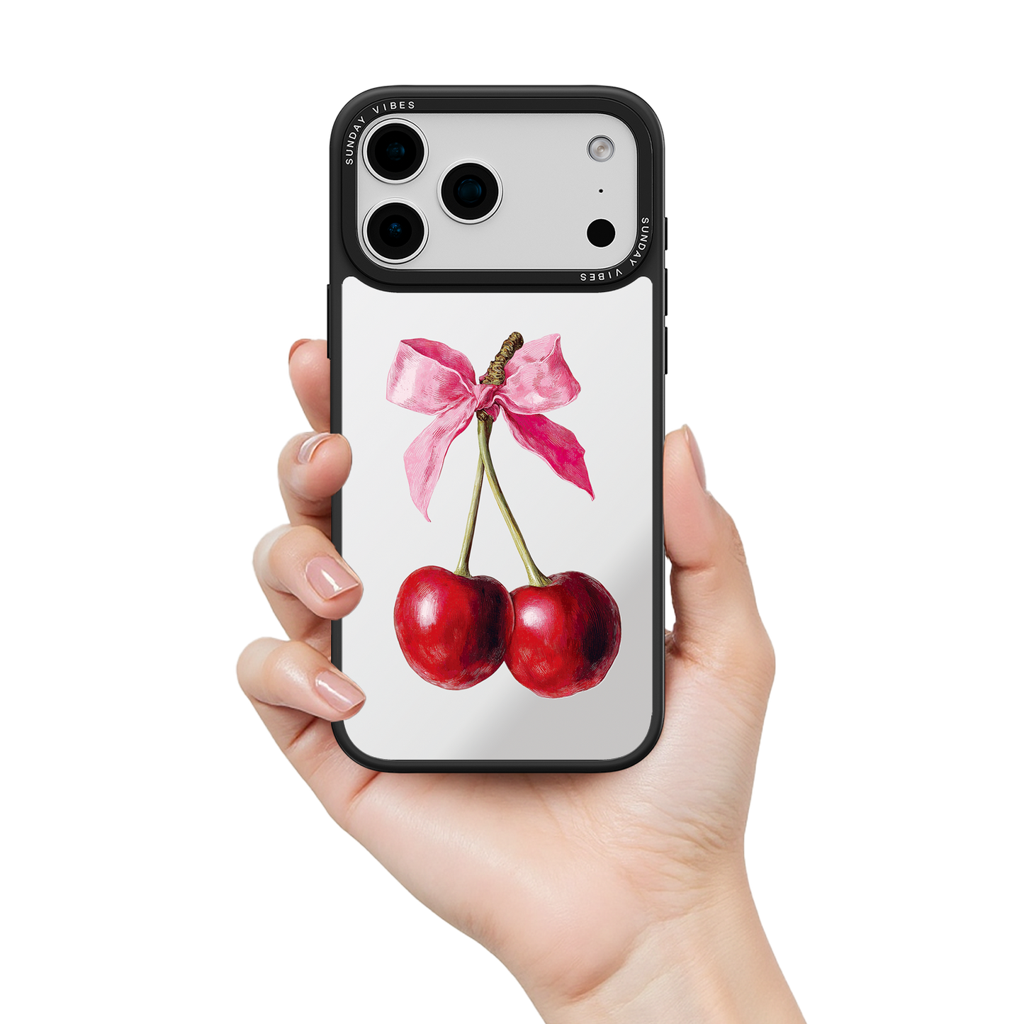 Cherry Charm Mirror iPhone Case