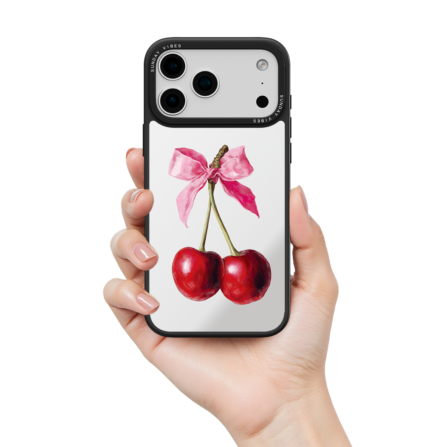 Cherry Charm Mirror iPhone Case