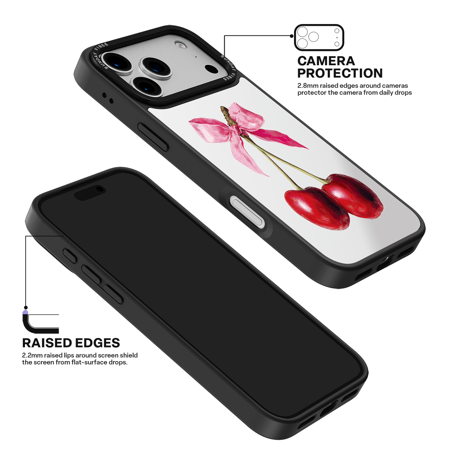 Cherry Charm Mirror iPhone Case