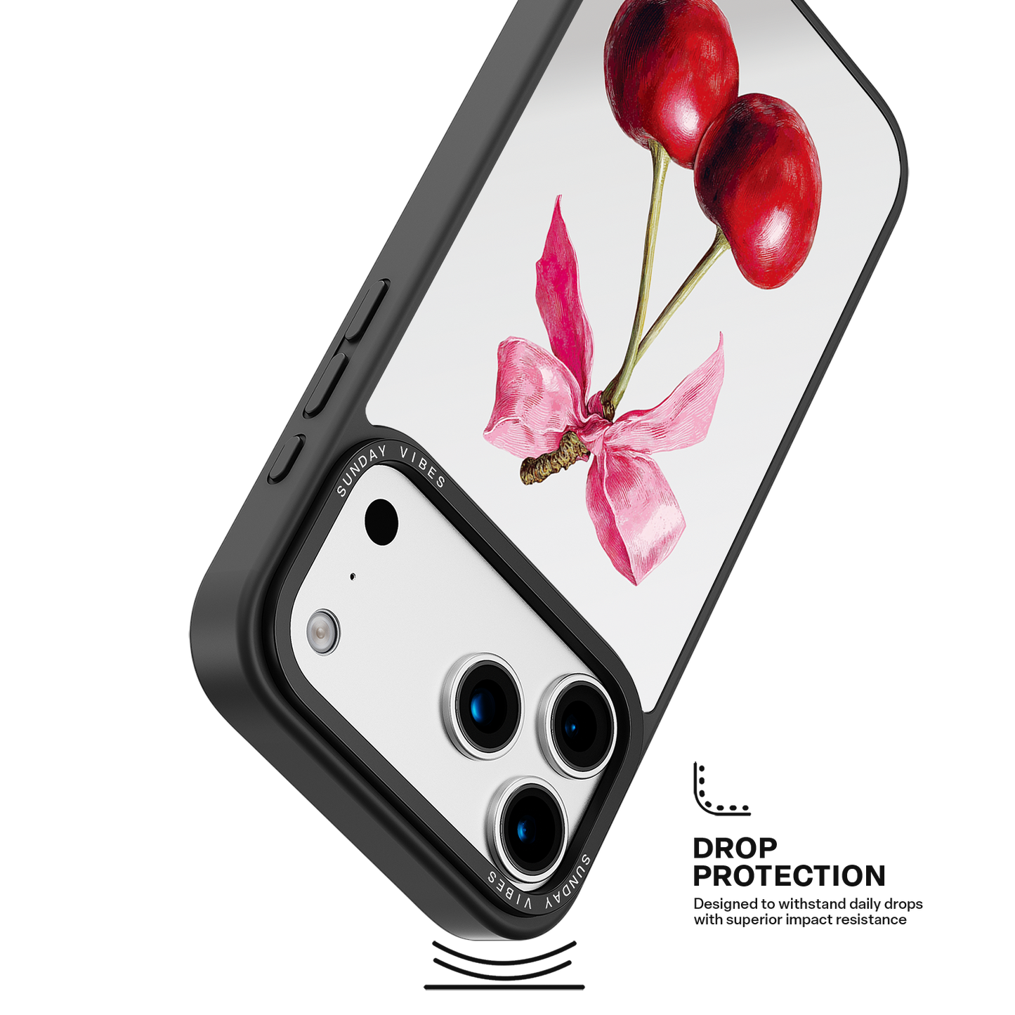 Cherry Charm Mirror iPhone Case
