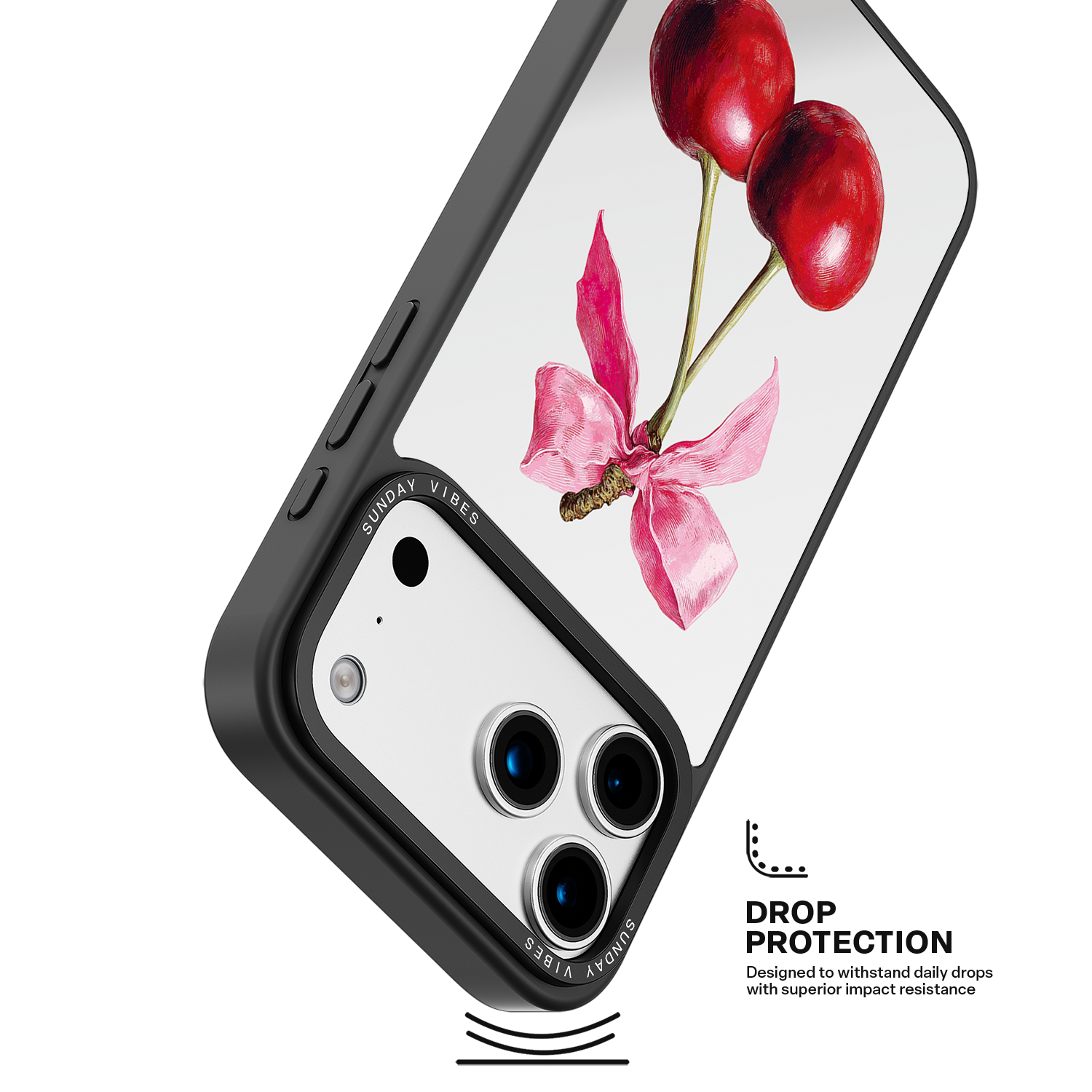 Cherry Charm Mirror iPhone Case