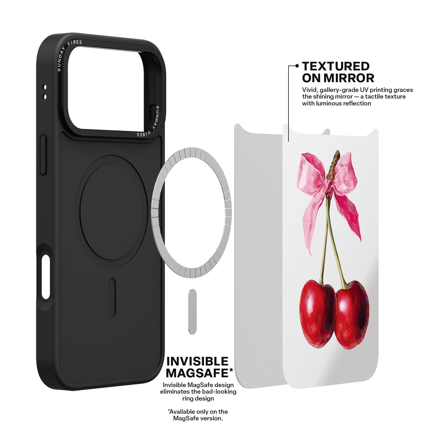 Cherry Charm Mirror iPhone Case