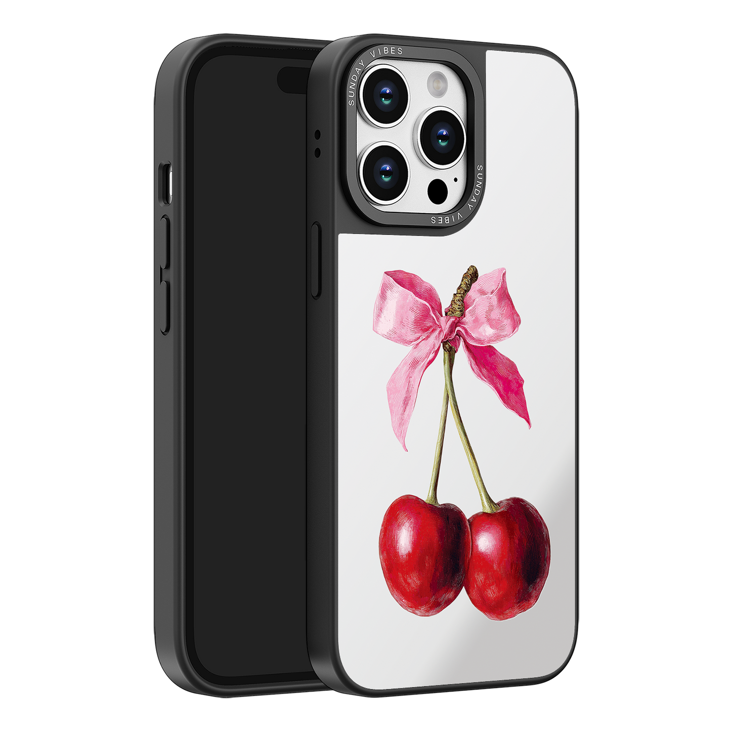 Cherry Charm Mirror iPhone Case